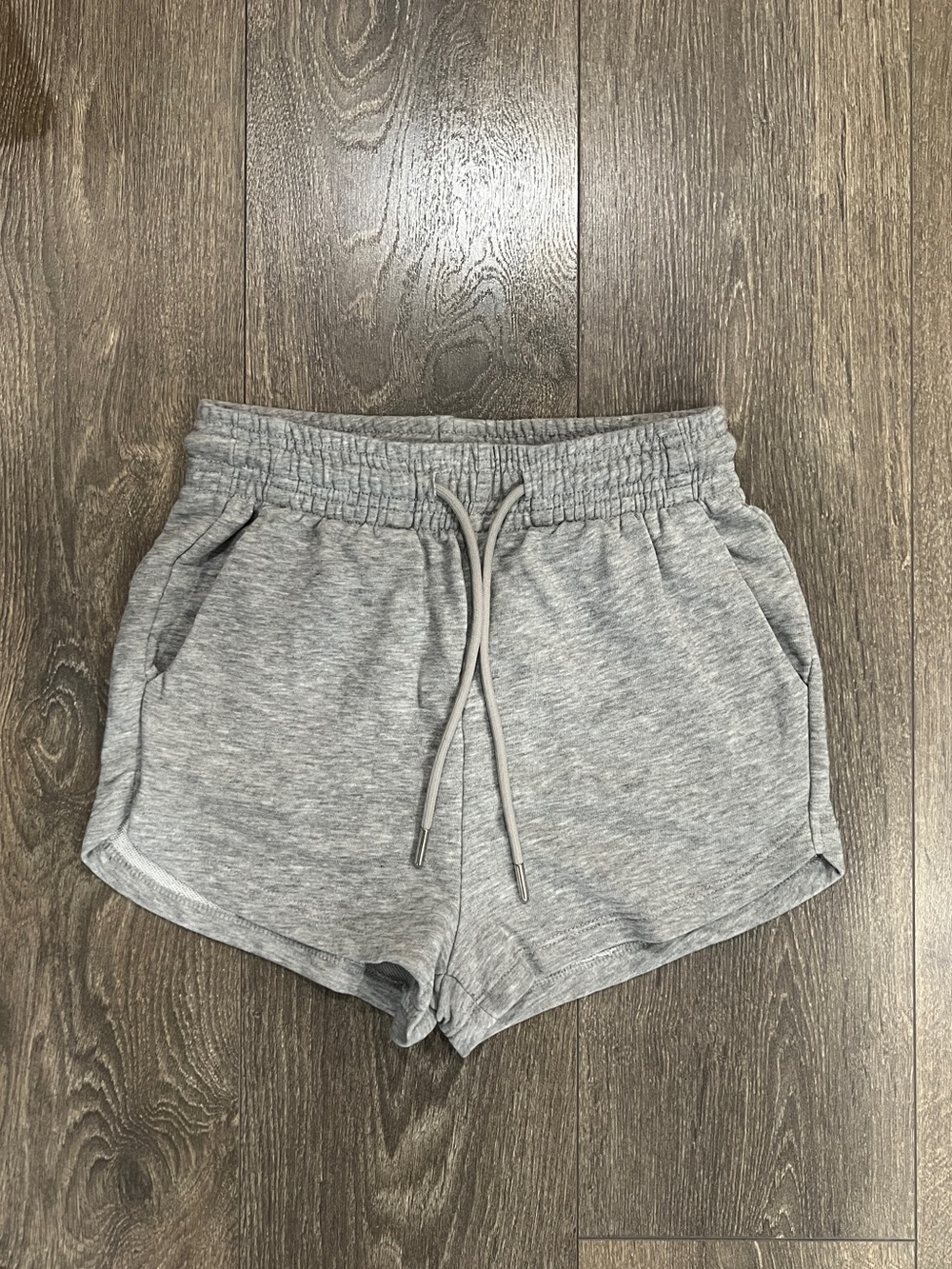 H&M High waisted grey shorts with string tie